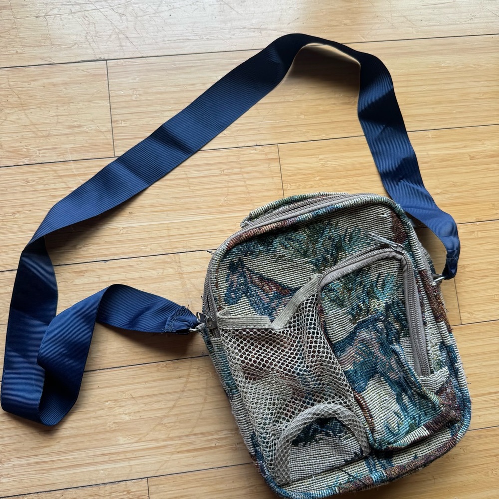 Vintage horse tapestry crossbody